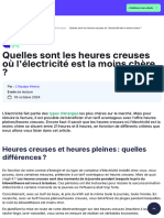 Quelles Sont Les Heures Creuses Où L'électricité Est La Moins Chère ?