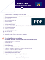 DMV Cheat Sheet New York en Car Standard