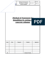 Statement for Demolition & Cutting of Concrete Columns