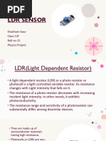 LDR Sensor Physics class-12