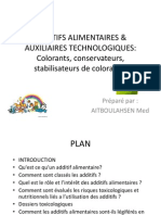 ADDITIFS ALIMENTAIRES & AUXILIAIRES TECHNOLOGIQUES: Colorants, Conservateurs Et Stabilisateurs de Coloration