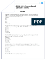 19625-JEE Main 2024 (January 30 Shift 2) Physics Question Paper with Solutions [PDF]