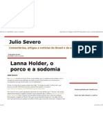 Julio Severo - Lanna Holder, o Porco e A Sodomia