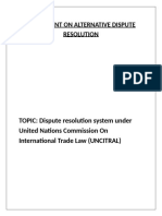 ASSIGNMENT ON ALTERNATIVE DISPUTE  RESOLUTION  