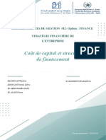 Coût de capital et structure de financement.