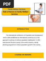 11. Role of Nurses  in Family welfare services