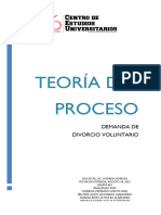 Demanda divorcio voluntario - TEORÃ_A DEL PROCESO - PROYECTO