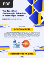 The Benefits of Cycloplegic Refraction in Presbyopic Patient-ppt Format