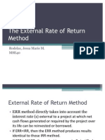 The External Rate of Return Method