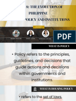 TOPIC 8 THE EVOLUTION OF PHILIPPINE HOUSING POLICY AND INSTITUTIONS