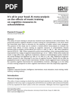 A meta analysis on the effects of music training on cognitive measures in schoolchildren