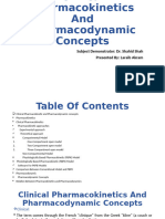 Clinical Pharmacokinetic Ad Pharmacodynamic Concepts