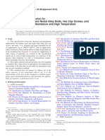 F2281 - Stainless Steel and Nickel Alloy Bolts, Hex Cap Screws, and Studs, for Heat Resistance and High Temperature Applications - 2004 (2012)