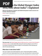 What does the Global Hunger Index State about India - Oct 2024