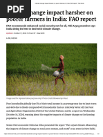 Climate Change Impacts Poor Farmers Most in India - FAO - Oct 2024