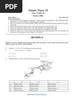 Sample paper of science  class 10th