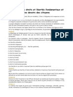 Liste des articles sur les droits, devoirs et libertés fondamentaux des citoyens sénégalais