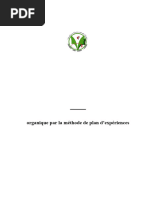 Optimisation de la dépollution de la matière organique par la méthode de plan d’expériences