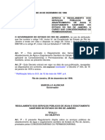 Dec. Estadual 22872-96 - Aprova o regulamento dos serviços públicos de abastecimento de água e esgotamento sanitário