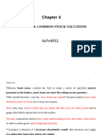 Chapter 4 Common Stock Valuation