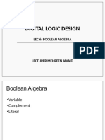 Lec 6 Boolean Algebra