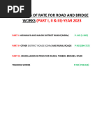 Analysis of Rate for Road and Bridge Works (Part i, II & III)-Year 2023