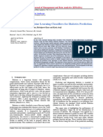 Performance of Machine Learning Classifiers for Diabetes Prediction