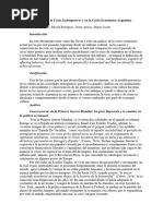 La Cultura en la Crisis Entreguerras y en la Crisis Económica Argentina