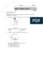 First Term Test: Name: - Class: - Date