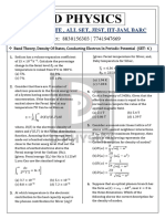 Band Theory,Density,Conducting Electron In Periodic Potential  SET- 06 