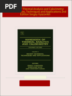 Download Complete Handbook of Thermal Analysis and Calorimetry: Recent Advances, Techniques and Applications 2nd Edition Sergey Vyazovkin PDF for All Chapters