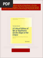 Get A Critical Edition of Ibn al Haytham s On the Shape of the Eclipse The First Experimental Study of the Camera Obscura Dominique Raynaud (Auth.) free all chapters