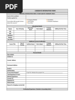 Candidate Information Form