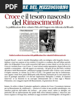 2023 03 30 Croce e Il Tesoro Del Rinascimento Di Emma Giammattei Corriere Del Mezzogiorno