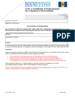 Form 19 Application for Certificate of Endorsement and Seamans Record