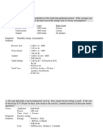 Determine the monthly energy consumption