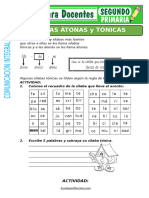 Silabas Atonas y Tonicas Para Segundo de Primaria (1)