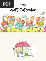 Colourful Fun Cartoon Kids 2025 Wall Calendar