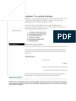 Population Forecasting For Water Supply Mathematics Formulas