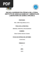 Informe de Laboratorio de Química Orgánica: Aldehidos, Obtención y Reconocimiento ESPOL