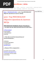 300+ Top PSYCHOLOGY Objective Questions & Answers MCQs