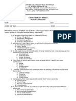 MIDTERM EXAMINATION IN CONTEMPORARY WORLD