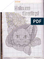 Halloween Greetings Kitty Cross Stitch Pattern