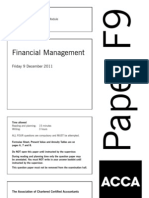 Financial Management: Friday 9 December 2011