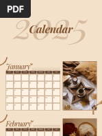 Beige and Brown Coffee Photo 2025 Monthly Calendar