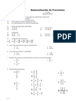 Autoevaluación de Fracciones 1º ESO