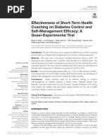 Effectiveness of Short-Term Health Coaching on Diabetes Control and Self-Management Efficacy a Quasi-Experimental Trial