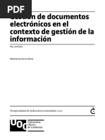 Gestión de documentos electrónicos en el contexto de gestión de la información, (García, M. (2009))