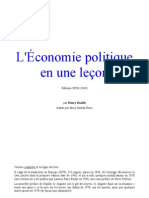 Henry Hazlitt Economie Politique en Une Lecon