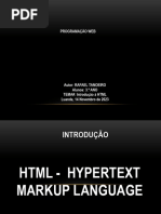 PROG WEB - INTRODUÇÃO À HTML